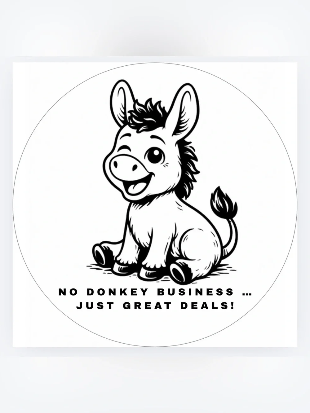 Handmade 50 count “No Donkey Business” stickers